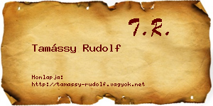Tamássy Rudolf névjegykártya
