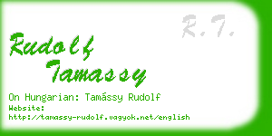 rudolf tamassy business card