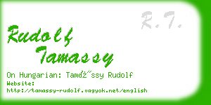 rudolf tamassy business card